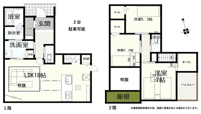 1号地 間取図